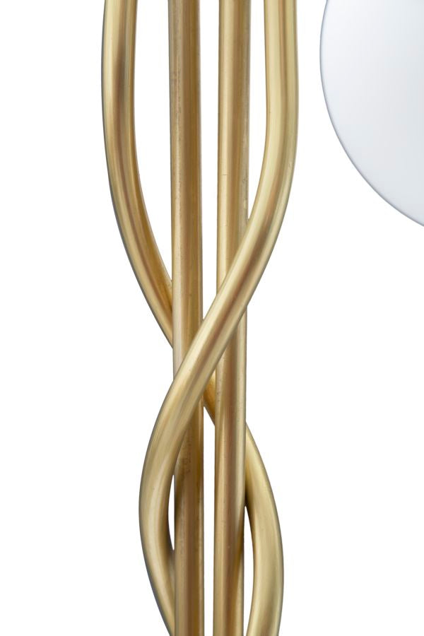 Lampadar Mauro Ferretti Glamy 4 Light  Ø 54X176 cm, Alb / Auriu