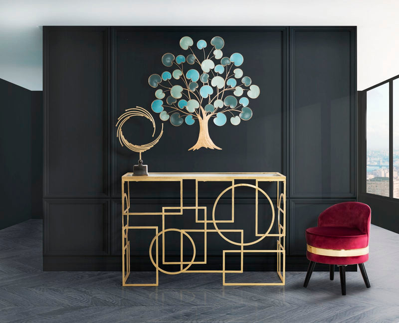 Consola Mauro Ferretti Marie  120X41X81 cm, Auriu/ Negru