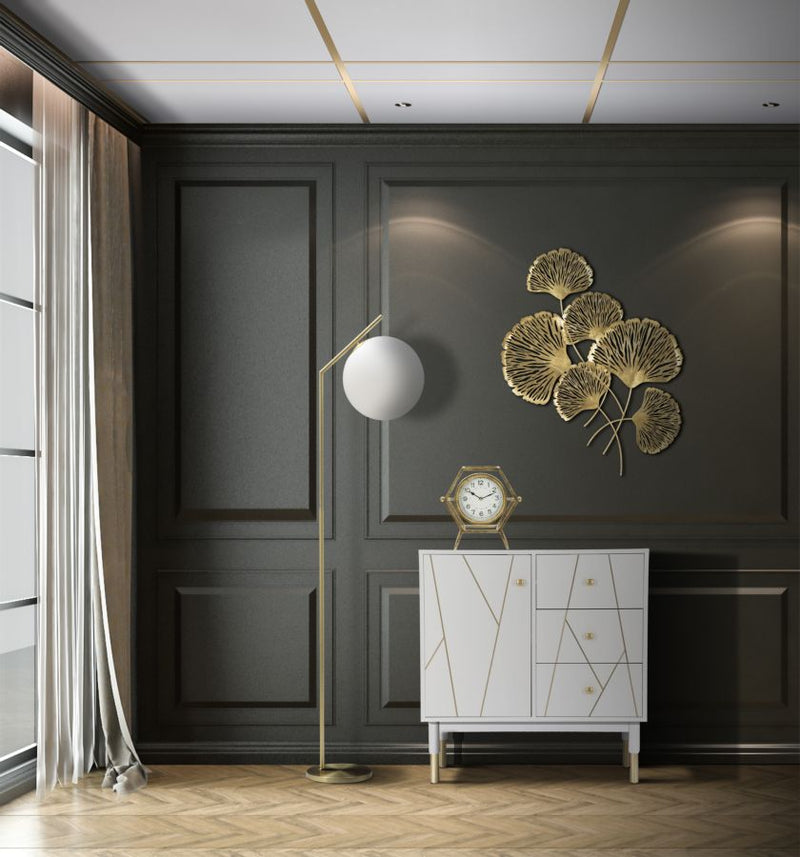 Lampadar Mauro Ferretti Glamy  25X36X179 cm, Alb / Auriu