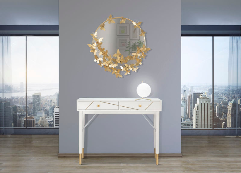 Oglinda decorativa Mauro Ferretti Butterfly Round  74X4X75 cm, Auriu