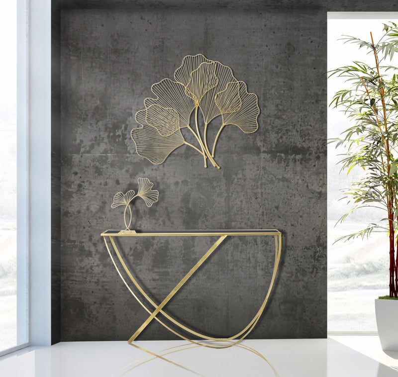 Consola Mauro Ferretti Ring 120X40X79 cm, Negru/Auriu