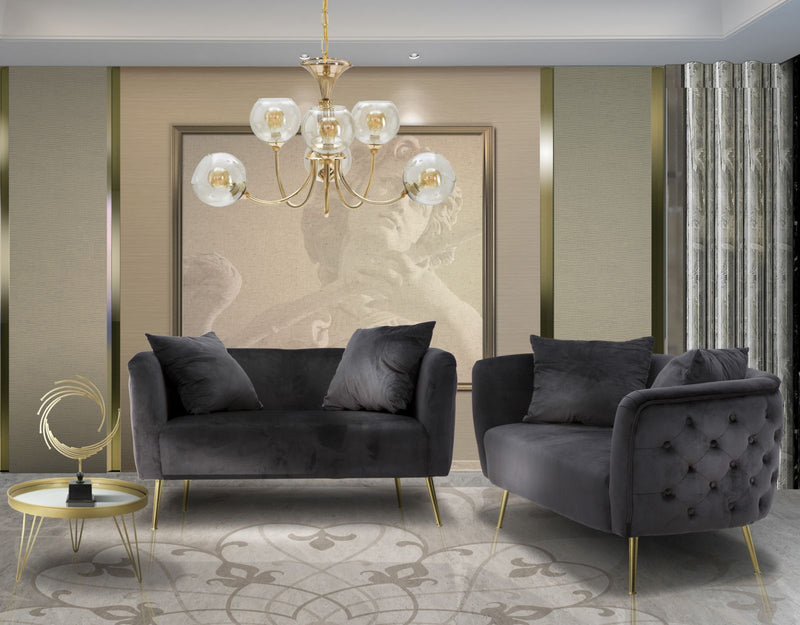 Canapea 2 Locuri Mauro Ferretti Bucarest Negru 127X74X71 cm, Negru