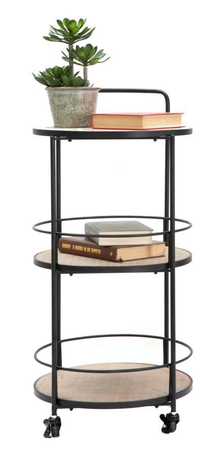 Carucior Servire Mauro Ferretti Arex  40X41,5X82 cm, Negru / Maro