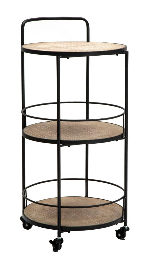 Carucior Servire Mauro Ferretti Arex  40X41,5X82 cm, Negru / Maro