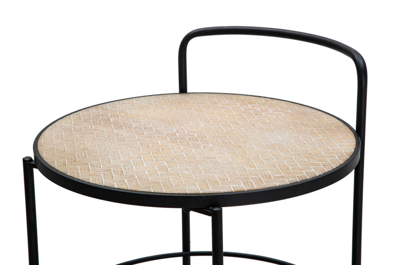 Carucior Servire Mauro Ferretti Arex  40X41,5X82 cm, Negru / Maro