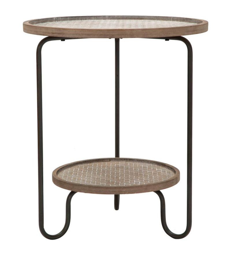Masuta Mauro Ferretti  Arex 2 Shelf   Ø 48X54,5 cm, Negru / Maro