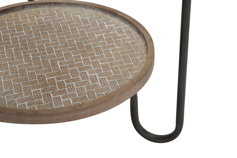 Masuta Mauro Ferretti  Arex 2 Shelf   Ø 48X54,5 cm, Negru / Maro