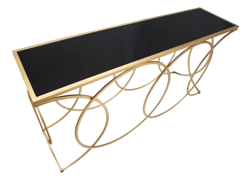 Consola Mauro Ferretti Infinity  160X40X79 cm, Auriu/Negru