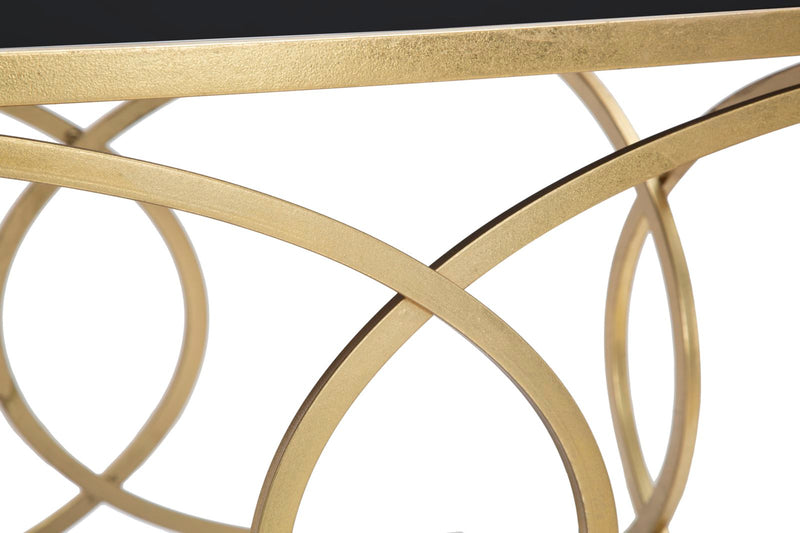 Masuta Cafea Mauro Ferretti Infinity  110X60X45 cm, Auriu/Negru