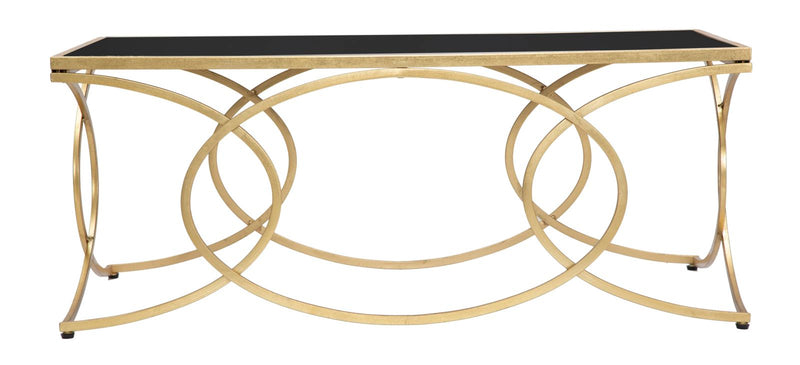 Masuta Cafea Mauro Ferretti Infinity  110X60X45 cm, Auriu/Negru