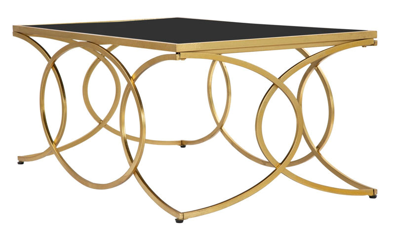 Masuta Cafea Mauro Ferretti Infinity  110X60X45 cm, Auriu/Negru