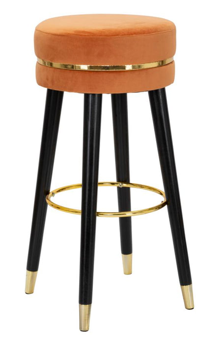 Scaun Bar Mauro Ferretti Paris Ruggine/Gold  Ø 35X74 cm, Portocaliu/ Negru/ Auriu