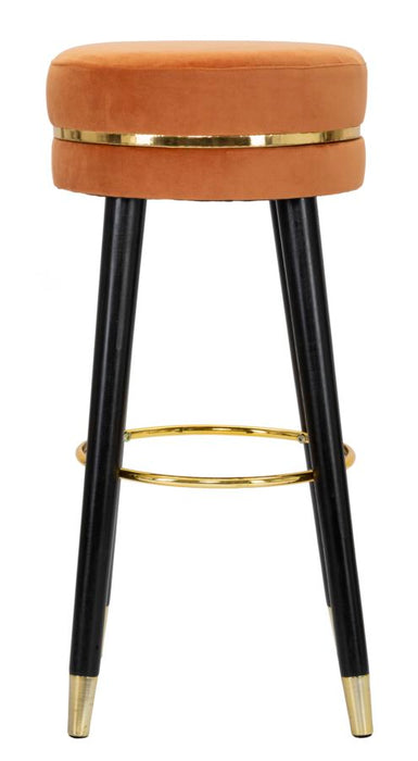 Scaun Bar Mauro Ferretti Paris Ruggine/Gold  Ø 35X74 cm, Portocaliu/ Negru/ Auriu