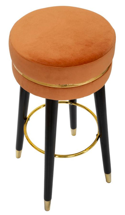 Scaun Bar Mauro Ferretti Paris Ruggine/Gold  Ø 35X74 cm, Portocaliu/ Negru/ Auriu