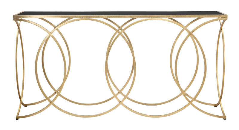 Consola Mauro Ferretti Infinity  160X40X79 cm, Auriu/Negru