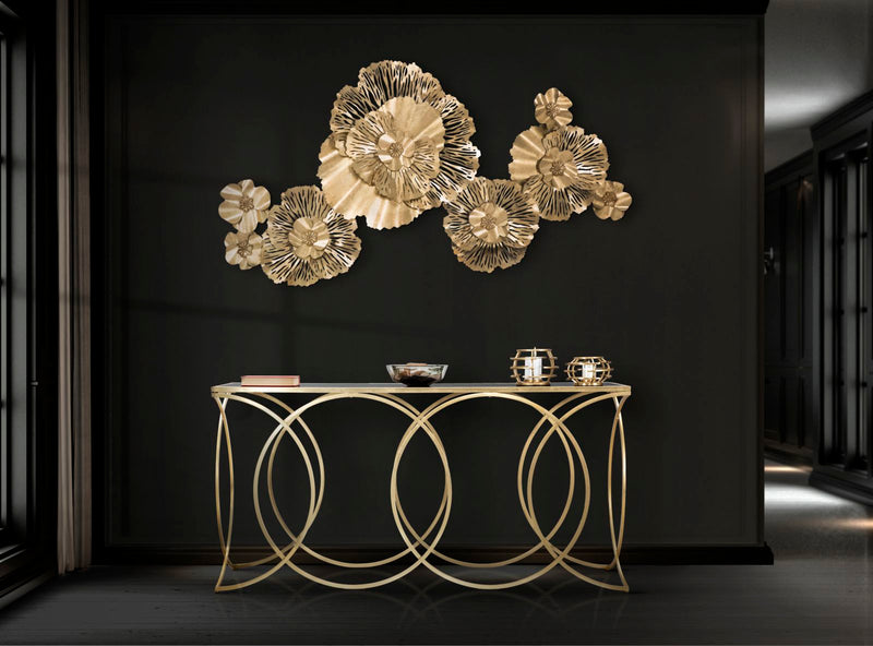 Consola Mauro Ferretti Infinity  160X40X79 cm, Auriu/Negru