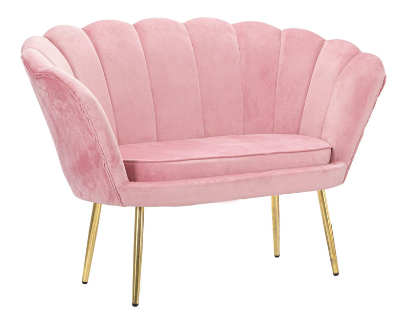 Canapea 2 Locuri Mauro Ferretti Vienna Pink  130X74X84 cm, Alb /Auriu