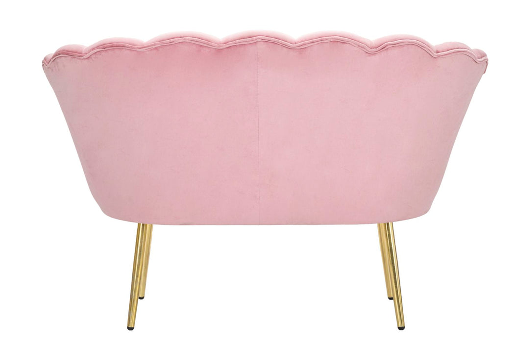 Canapea 2 Locuri Mauro Ferretti Vienna Pink  130X74X84 cm, Alb /Auriu