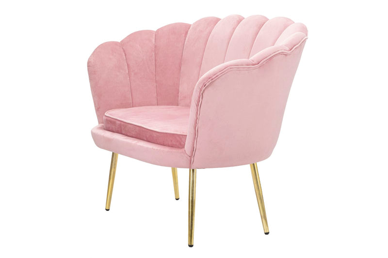 Canapea 2 Locuri Mauro Ferretti Vienna Pink  130X74X84 cm, Alb /Auriu