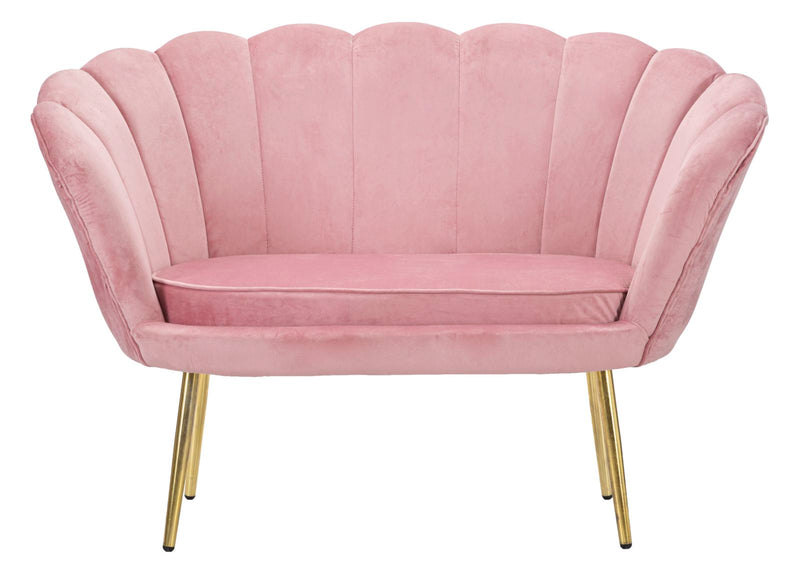 Canapea 2 Locuri Mauro Ferretti Vienna Pink  130X74X84 cm, Alb /Auriu