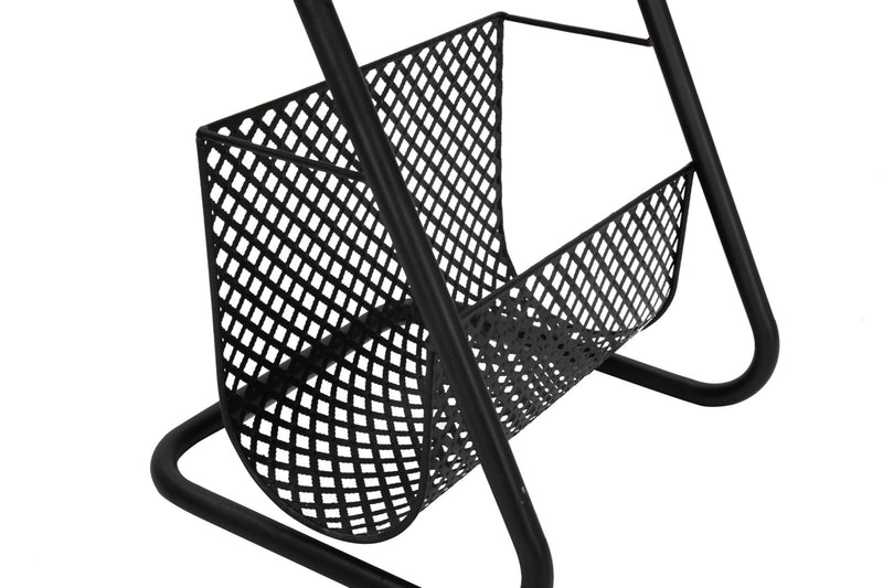 Masuta Mauro Ferretti  Cu Suport Reviste Giornali  Ø 35X50 cm, Negru/ Maro
