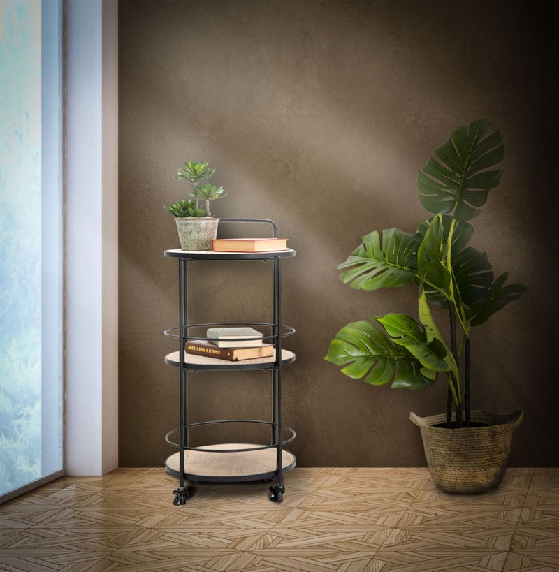 Carucior Servire Mauro Ferretti Arex  40X41,5X82 cm, Negru / Maro