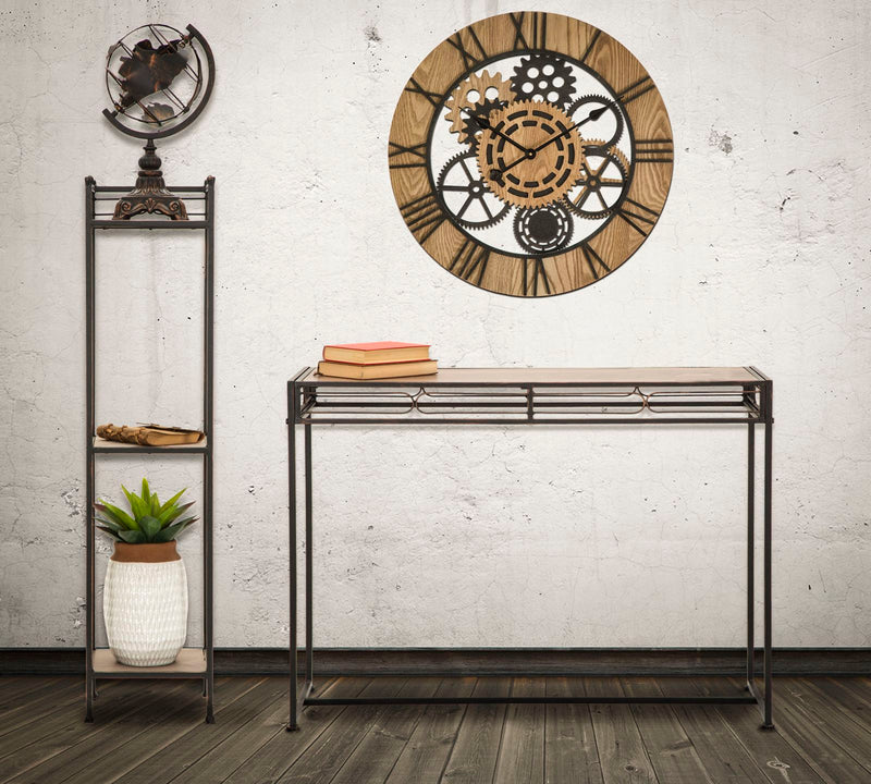Consola Mauro Ferretti Essential  110X40X80 cm, Negru / Maro