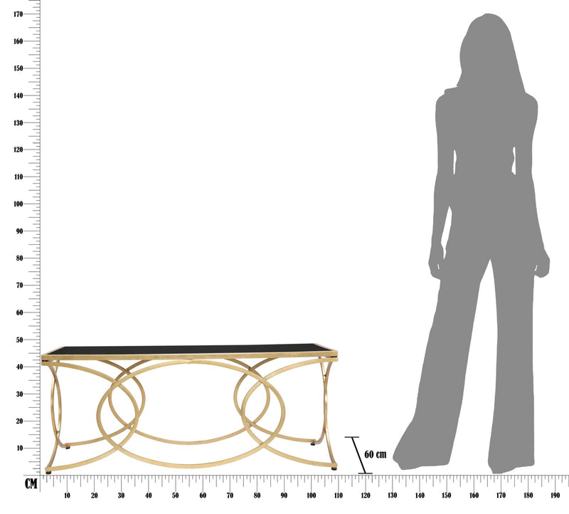 Masuta Cafea Mauro Ferretti Infinity  110X60X45 cm, Auriu/Negru