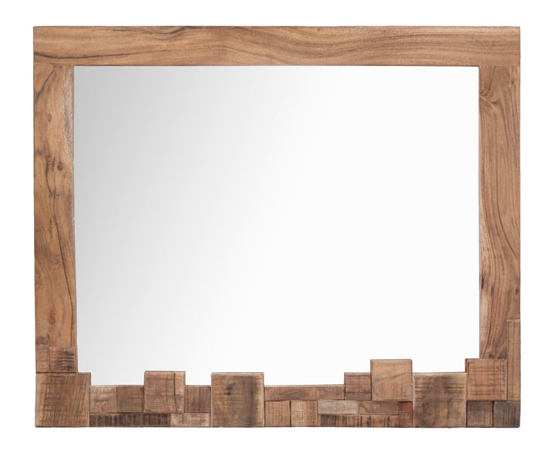 Oglinda decorativa Mauro Ferretti Mumbai  90X2,5X75, Lemn de salcam nilotic, cm, Maro/Negru