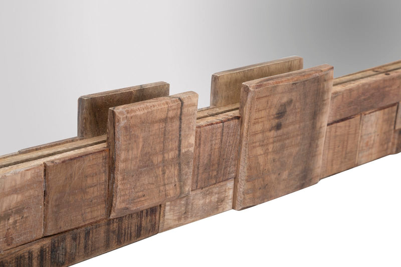 Oglinda decorativa Mauro Ferretti Mumbai  90X2,5X75, Lemn de salcam nilotic, cm, Maro/Negru