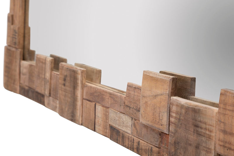 Oglinda decorativa Mauro Ferretti Mumbai  90X2,5X75, Lemn de salcam nilotic, cm, Maro/Negru