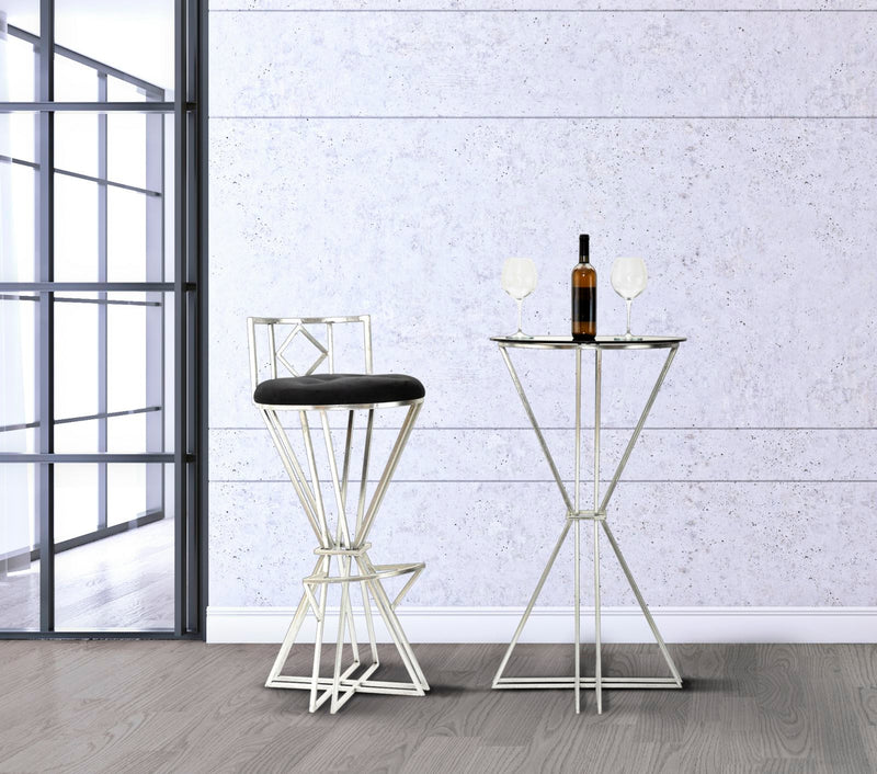 Masa Bar Mauro Ferretti Oslo  Ø 60X105 cm,  Argintiu/ Negru