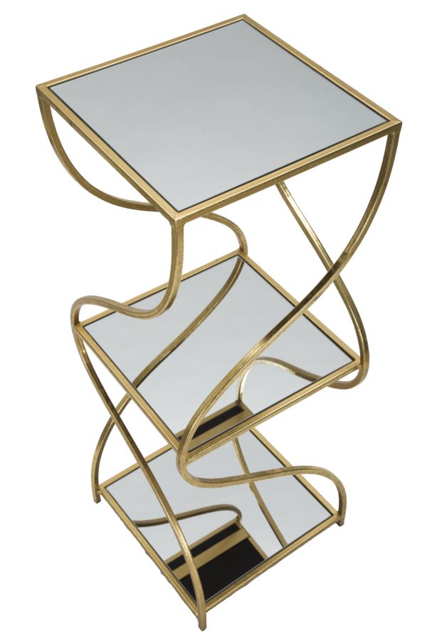 Masuta Mauro Ferretti Twisty Square  30X30X80 cm, Auriu
