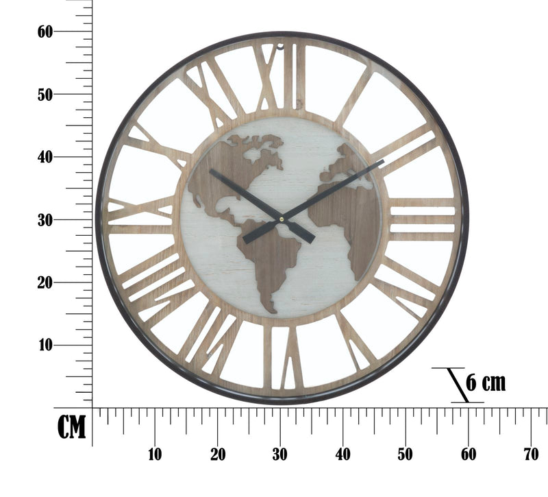 Ceas decorativ de Perete Mauro Ferretti World Class  Ø 60X6 cm, Maro