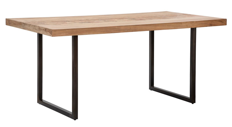 Masa Dining Mauro Ferretti Mumbai 175X90X77, Lemn de salcam nilotic, Maro/Negru