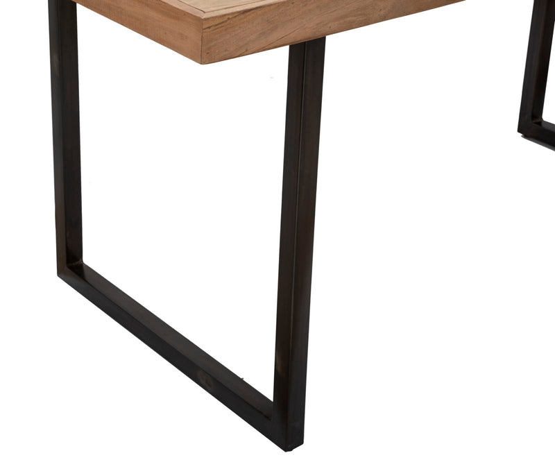 Masa Dining Mauro Ferretti Mumbai 175X90X77, Lemn de salcam nilotic, Maro/Negru