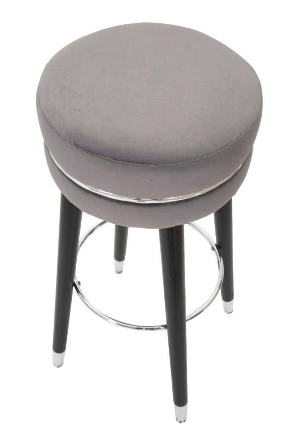 Scaun Bar Mauro Ferretti Paris Grigio/Silver  Ø 35X74 cm, Gri/ Negru/ Argintiu