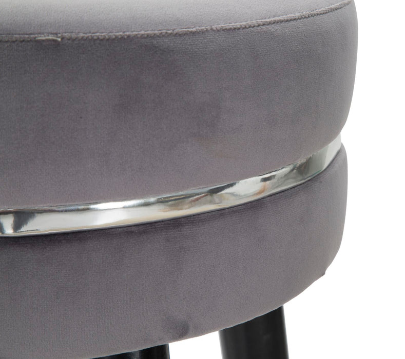 Scaun Bar Mauro Ferretti Paris Grigio/Silver  Ø 35X74 cm, Gri/ Negru/ Argintiu