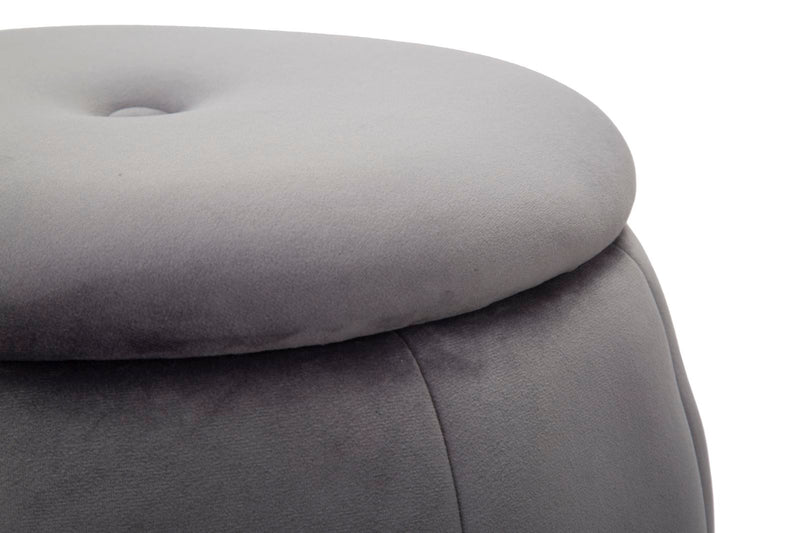 Puff Cu depozitare Mauro Ferretti Paris Grigio/Argintiu Ø 43X43 cm, Gri / Argintiu