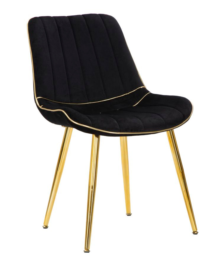 Set 2 Scaune Paris Nera/Auriu, Set 2 Piese, 51X59X79 cm, Negru/ Auriu