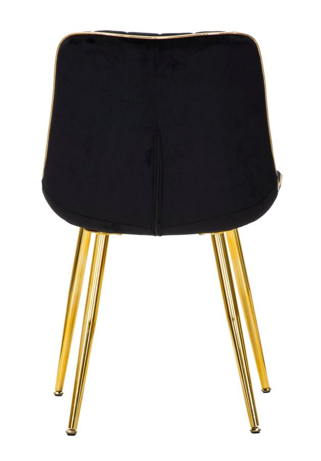 Set 2 Scaune Paris Nera/Auriu, Set 2 Piese, 51X59X79 cm, Negru/ Auriu