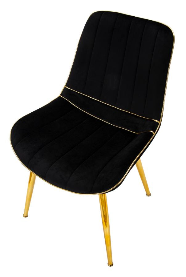 Set 2 Scaune Paris Nera/Auriu, Set 2 Piese, 51X59X79 cm, Negru/ Auriu