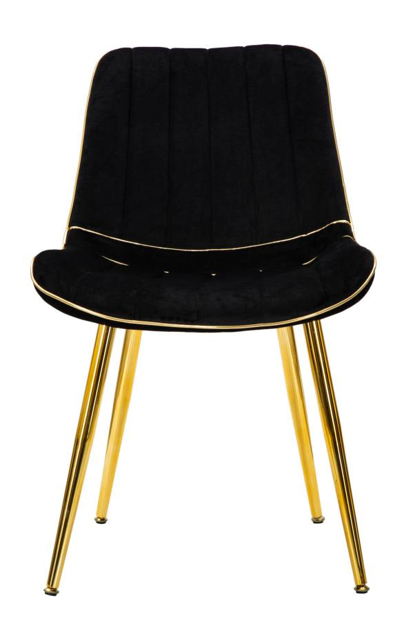 Set 2 Scaune Paris Nera/Auriu, Set 2 Piese, 51X59X79 cm, Negru/ Auriu