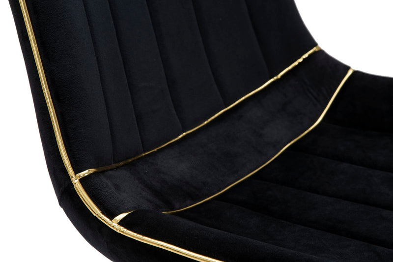 Set 2 Scaune Paris Nera/Auriu, Set 2 Piese, 51X59X79 cm, Negru/ Auriu