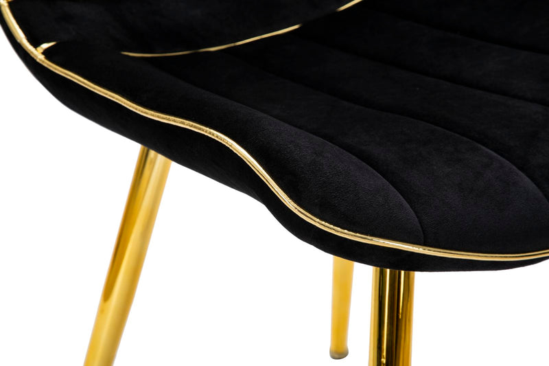 Set 2 Scaune Paris Nera/Auriu, Set 2 Piese, 51X59X79 cm, Negru/ Auriu