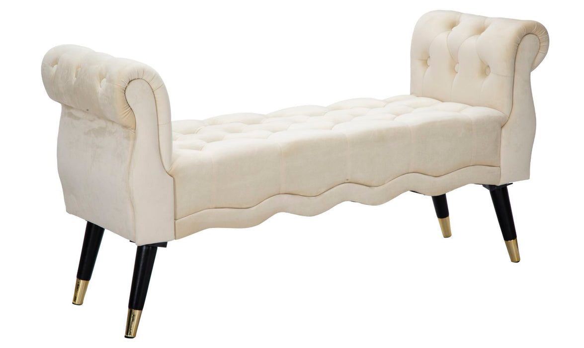 Bancheta Mauro Ferretti Paris Crema/Gold  120X40X60 cm, Crem/Negru / Auriu