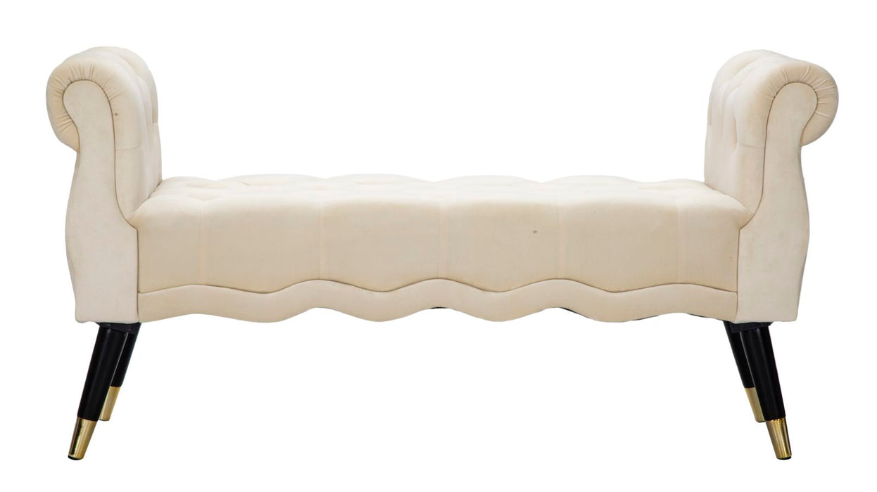 Bancheta Mauro Ferretti Paris Crema/Gold  120X40X60 cm, Crem/Negru / Auriu