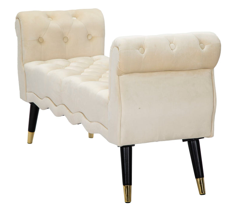 Bancheta Mauro Ferretti Paris Crema/Gold  120X40X60 cm, Crem/Negru / Auriu