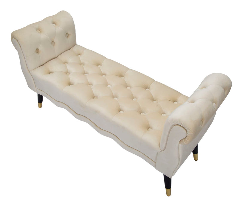 Bancheta Mauro Ferretti Paris Crema/Gold  120X40X60 cm, Crem/Negru / Auriu