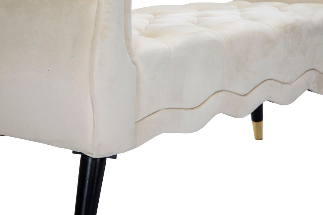 Bancheta Mauro Ferretti Paris Crema/Gold  120X40X60 cm, Crem/Negru / Auriu